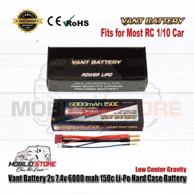 Vant 2S 7.4V 6000 mAh 150C Li-Po LCG Graphene Hard Case Battery