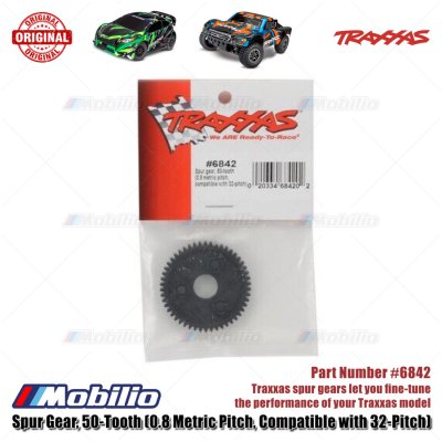 Traxxas Part #6842 Spur Gear 50-tooth 0.8 Metric Pitch Compatible with 32-pitch for RC Ford Raptor ST-Rally Rustler Slash Stampede