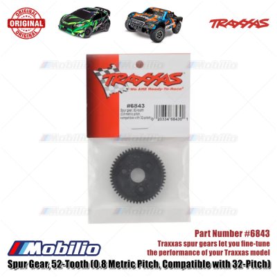 Traxxas Part #6843 Spur Gear 52-tooth 0.8 Metric Pitch Compatible with 32-pitch for RC Ford Raptor ST-Rally Rustler Slash Stampede