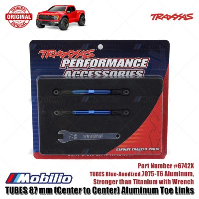 Traxxas Part #6742X Toe Links TUBES Blue-anodized 7075-T6 Aluminum Stronger Than Titanium for RC Ford ST Rally Raptor Slash Stampede Rustler Hoss