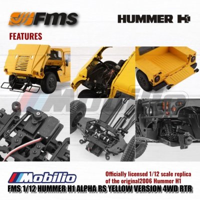 FMS Hummer H1 Alpha RS 1/12 RTR Version Electric Power with 2.4Ghz Transmitter RC Crawler Adventure