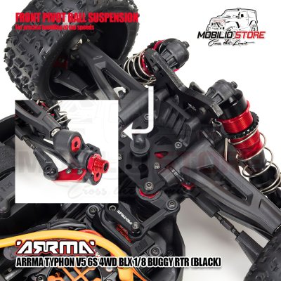 Arrma 1/8 TYPHON 6S 4X4 RTR Brushless Buggy Black #ARA8606V5 Bashing Performance RC Car