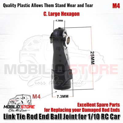 Link Tie Rod End Head Ball Joint M4 for Traxxas Axial RC 1/10 RC Car