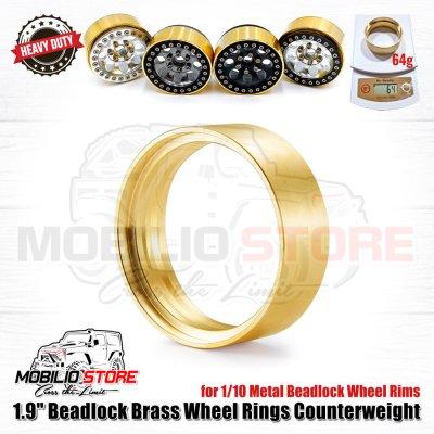 Upgrade 1.9 Beadlock Brass Wheel Rings Counterweight for 1/10 Crawler