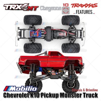 Traxxas TRX-4MT Chevrolet K10 Pickup Monster Truck Bigfoot 1/18 Scale 4X4 RTR Fully-Assembled Waterproof TRX4MT