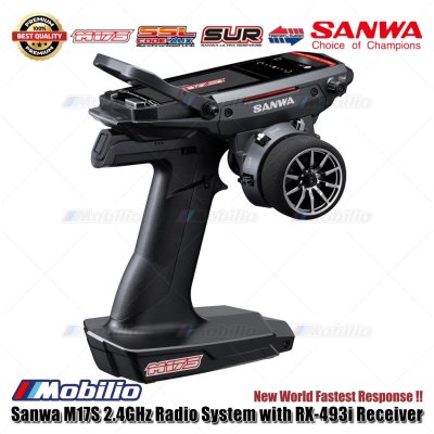 Sanwa M17S 2.4GHz Radio System with RX-493i Receiver New World Fastest Response Remote Transmitter