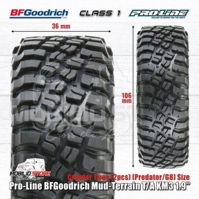 Pro-Line Class 1 BFGoodrich Mud-Terrain KM3 1.9" Tires 1/10 RC Car