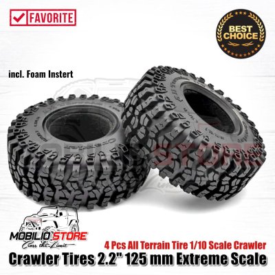 4 Pcs Crawler Tires 2.2 Extreme Scale All Terrain Ban 1/10 Crawler Car
