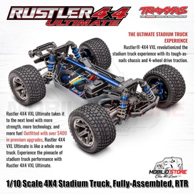 Traxxas Rustler 4X4 Ultimate 1/10 Scale 4X4 Stadium Truck VXL TQi RTR