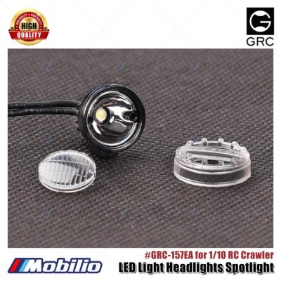 GRC 16mm LED Light Headlights Spotlight for 1/10 RC Crawler Axial SCX10 Traxxas TRX4 TRX6 Redcat Gen8 RGT YiKong  Remote Control #G157EA