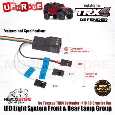 LED Light System Front & Rear Lamp Group for Traxxas TRX4 Defender