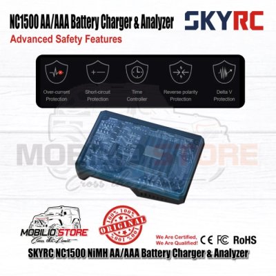 SKYRC NC1500 AAAAA Baterai Charger & Analyzer NiMH 5 V 2.1A USB Input