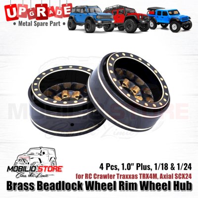 Upgrade Brass Beadlock Wheel Rim Wheel Hub 1.0 Plus f/ TRX4M SCX24 (A)