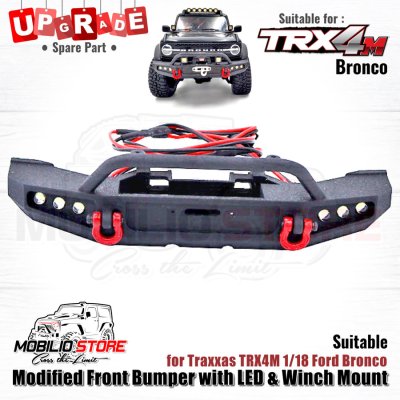 Upgrade Modified Front Bumper with LED & Winch Mount TRX4M Ford Bronco