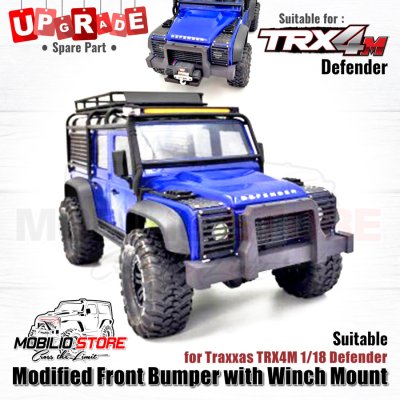 Upgrade Modified Front Bumper with Winch Mount for TRX4M Defender (A)