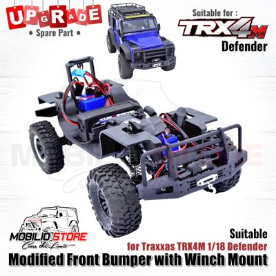 Upgrade Modified Front Bumper with Winch Mount for TRX4M Defender (B)