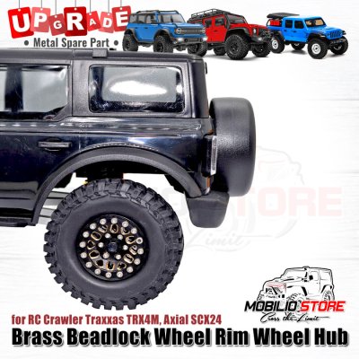 Upgrade - Brass Beadlock Wheel Rim Wheel Hub 1.0 for TRX4M SCX24 (C)