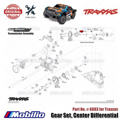 Traxxas Part #6883 Gear Set Center Differential for Ford Rally Slash