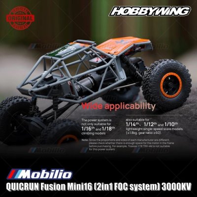 Hobbywing Quicrun Fusion Mini16 2in1 FOC System 3000KV Crawler 1/16 1/18 Mini RC Adventure