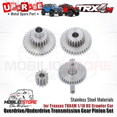 Upgrade Stainless Steel Transmission Gear Pinion Set for Traxxas TRX4M