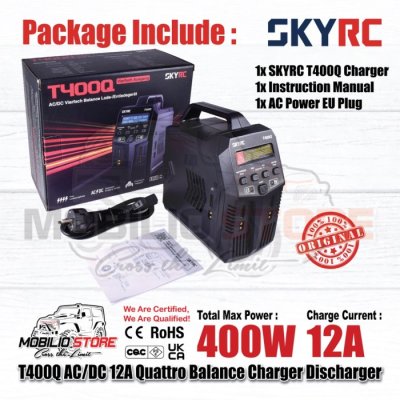 SKYRC T400Q ACDC 4x100W 12A Quattro Balance Charger Discharger