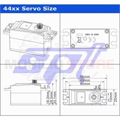 SPT Short Servo 12 Kg Torque Metal Gear Low Profile High Speed