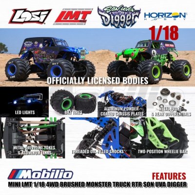 Losi Mini LMT 1/18 Monster Jam Truck Brushed 4WD RTR