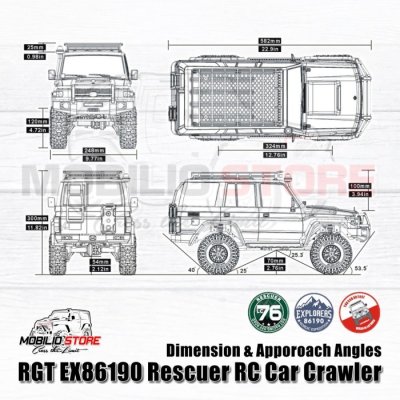 RGT EX86190 Rescuer Toyota Land Cruiser 76 RC Car 110 Crawler RTR