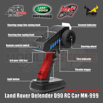 MN 999 Land Rover Defender RC Car 1/10 Scale Off-Road Rock Crawler RTR