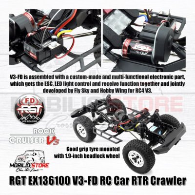 RC RGT 136100V3 FD 110 Scale 4WD Rock Crawler Cruiser RTR Ford Bronco