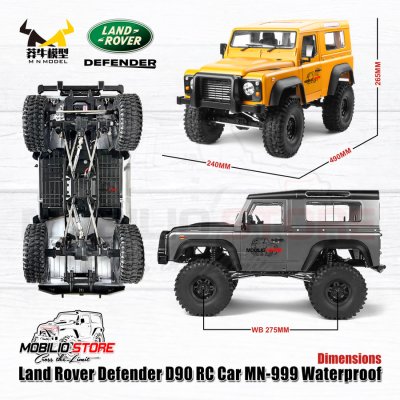 MN 999 Waterproof Land Rover Defender RC Car 1/10 Scale Off-Road Rock