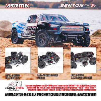 Arrma 1/10 Senton 4X4 3S BLX Bruhsless Short Course Truck RC RTR