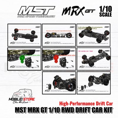 MST MRX GT 1/10 Scale RWD Drift Car KIT #532203BK RC Drifting