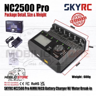 SKYRC NC2500 Pro NiMH NiCd Charger Baterai w/Break-in Dinamo Tamiya