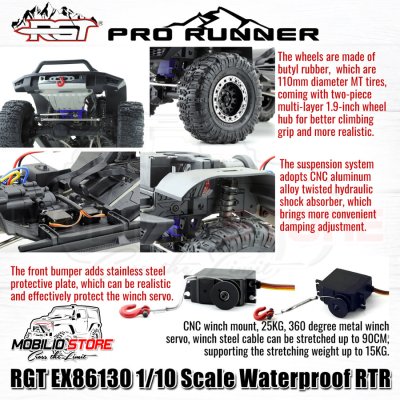 RGT EX86130 Pro Runner 1/10 Scale Waterproof RTR 2.4GHz RC Crawler Car