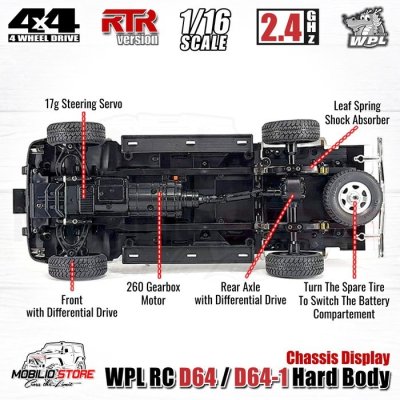 WPL D64 D64-1 RC Hard Body 4WD 2.4GHz 1/16 RTR Crawler Car Adventure