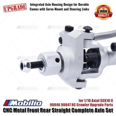 Upgrade Part CNC Metal Front Rear Straight Complete Axle Set Gardan for 1/10 Axial SCX10 II 90046 90047 RC Crawler Car Adventure