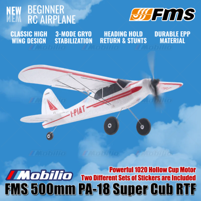 FMS 500mm PA-18 Super Cub RTF Easy to Fly Micro RC Plane for Beginners