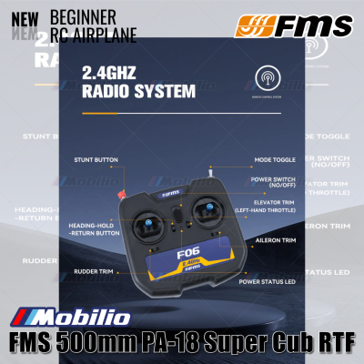 FMS 500mm PA-18 Super Cub RTF Easy to Fly Micro RC Plane for Beginners