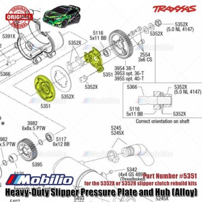 Traxxas Part #5351 Heavy-Duty Slipper Pressure Plate and Hub Alloy for RC Ford Raptor Rustler Stampede