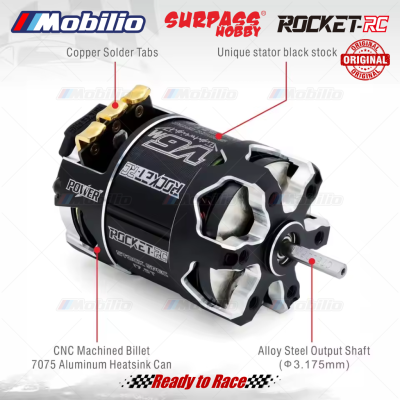 Surpass Hobby Rocket-RC 540 V6-M Lightweight Sensored Brushless Motor Roar Spec 13.5T for 1/10 Scale Racing Car Remote Control