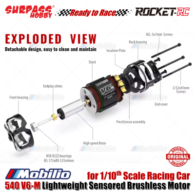 Surpass Hobby Rocket-RC 540 V6-M Lightweight Sensored Brushless Motor Roar Spec 13.5T for 1/10 Scale Racing Car Remote Control