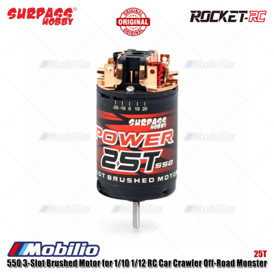 Surpass Hobby 550 3-Slot Brushed Motor 12T/14T/20T/25T/30T/35T for 1/10 1/12 RC Car Crawler Off-Road Monster