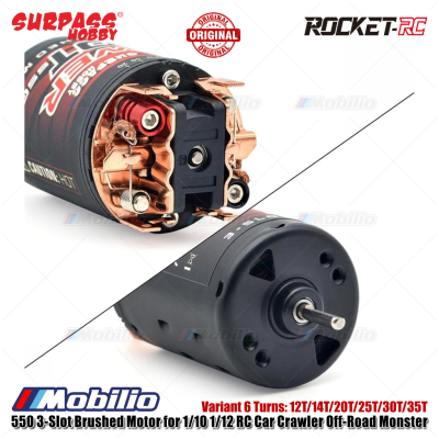 Surpass Hobby 550 3-Slot Brushed Motor 12T/14T/20T/25T/30T/35T for 1/10 1/12 RC Car Crawler Off-Road Monster