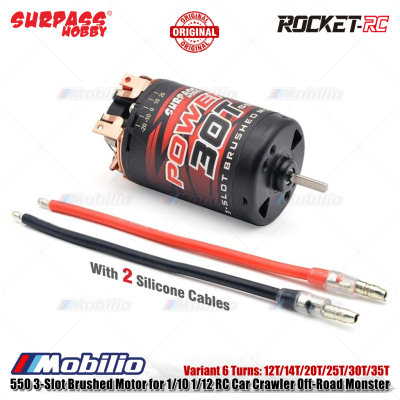 Surpass Hobby 550 3-Slot Brushed Motor 12T/14T/20T/25T/30T/35T for 1/10 1/12 RC Car Crawler Off-Road Monster