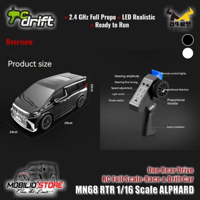 MN68 1/16 Scale ALPHARD RC Full Scale-Race & Drift Car 2.4 GHz RTR