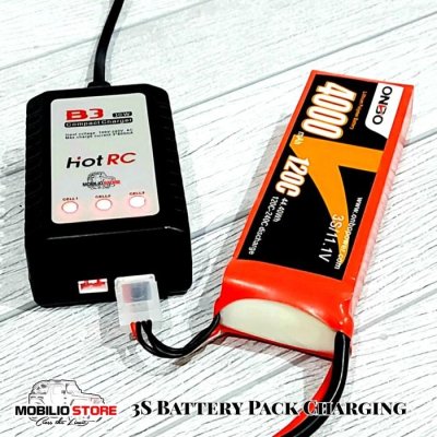 Battery Compact Charger New B3 HotRC Baterai Pack LiPo Li-Ion 2S 3S