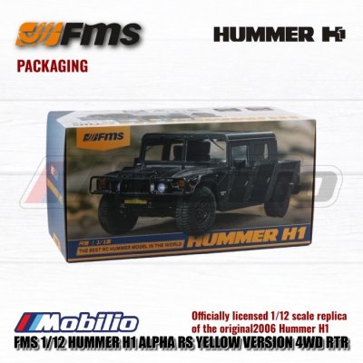 FMS Hummer H1 Alpha RS 1/12 RTR Version Electric Power with 2.4Ghz Transmitter RC Crawler Adventure