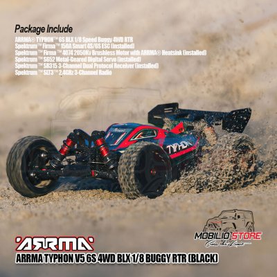 Arrma 1/8 TYPHON 6S 4X4 RTR Brushless Buggy Black #ARA8606V5 Bashing Performance RC Car