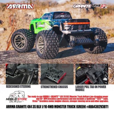 Arrma 1/10 Granite 4X4 V3 3S BLX Brushless 4WD Monster Truck RTR